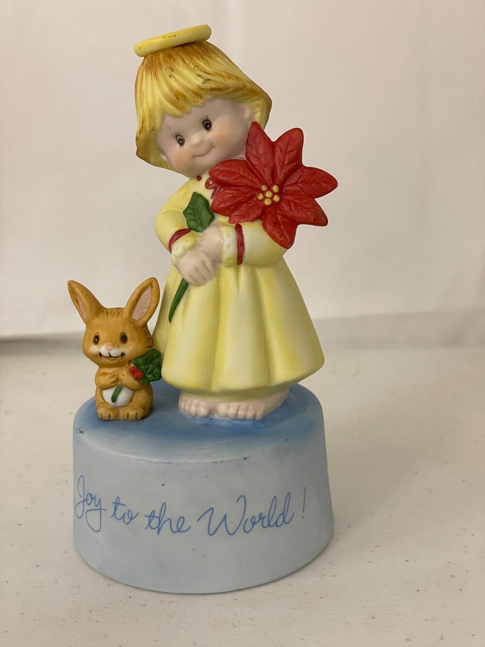 Vintage Abby Press Angel Christmas Collectible Music Box Plays Joy to the World